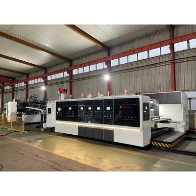 60mm Automática Caixa corrugada Caixa de cartão Flexo Printer Slotter Die Cutter Folder Gluer Linkage Line Machine