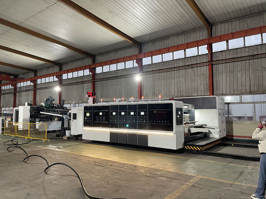 Impressora de papelão flexo de 7.2mm, cortador, colador, caixa de pasta de impressão de papelão, máquina de linha de ligação