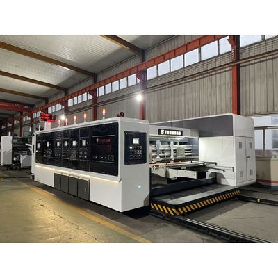 Impressora de cartucho de 60 mm de alimentação automática rotativa de corte por die Slotter Folder Gluer para caixa ondulada
