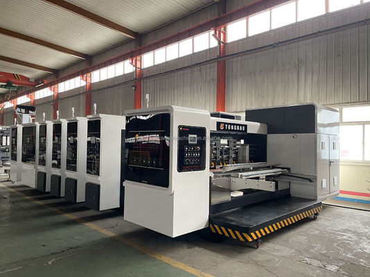 Impressora de cartucho de 60 mm de alimentação automática rotativa de corte por die Slotter Folder Gluer para caixa ondulada