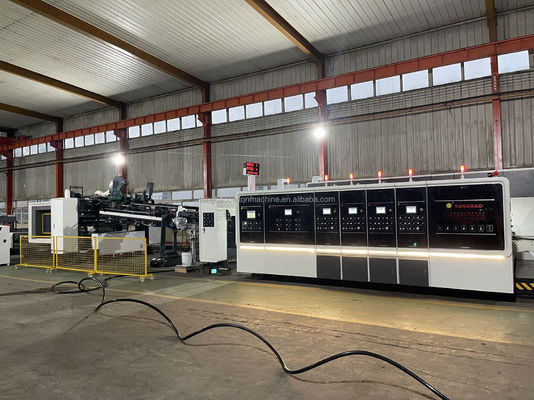60000 KG Auto Impressão Die Cutter Slotter Pizza Box Making Glueing Bundling Machine Linha de produção
