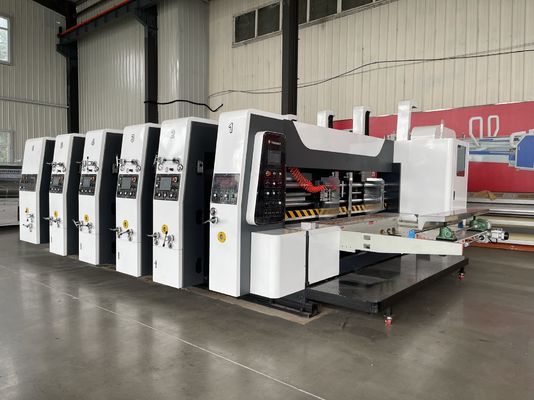 Máquina automática de impressão de caixas de placas flexíveis para produção de caixas de cartão precisas e rápidas