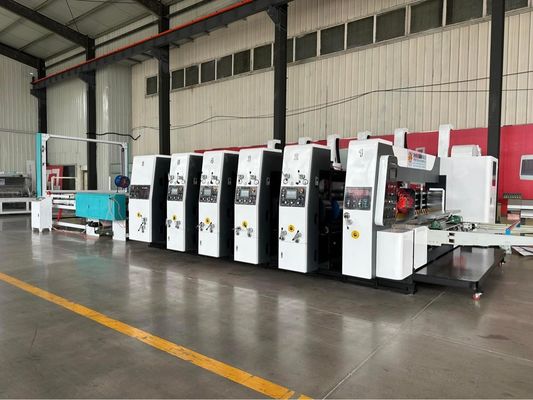 180000 KG Corrugador automático de alta velocidade Flexo Quatro impressora de cores Diecutter Shacker