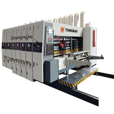 Máquina automática de fabricação de caixas de cartão para impressão de ranhuras e corte por impressão em uma única etapa