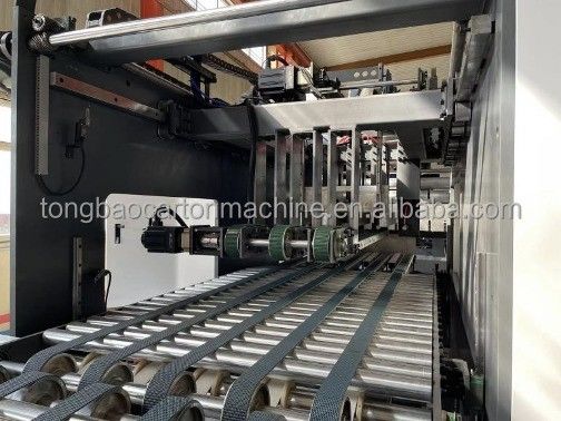 1500 mm Flexo 4 cores de impressão Slotting Die Cutting Plying Glueing Strapping Linha pegajosa máquina