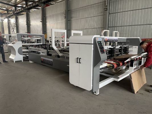 Máquina de dobragem e colagem de embalagens a motor elétrico