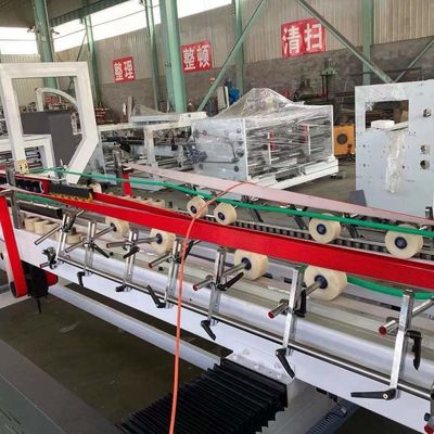 Máquina de colagem automática de dobragem de cartão ondulado de 220 V para produção de caixas de pregos