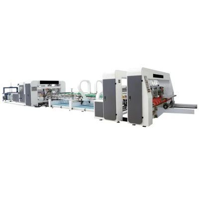 Máquina automática de embalagem de caixas onduladas, costura, dobragem, colagem, pasta de cartão e colagem