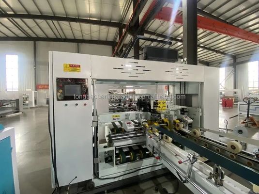 Completamente automático cartão ondulado caixa de pasta de colagem de colagem em linha para papel cartão